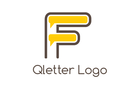 letter f incorporated with speech bubbles logo