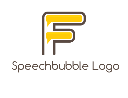 letter f incorporated with speech bubbles logo