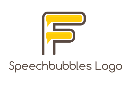 letter f incorporated with speech bubbles logo