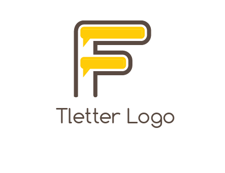 letter f incorporated with speech bubbles logo
