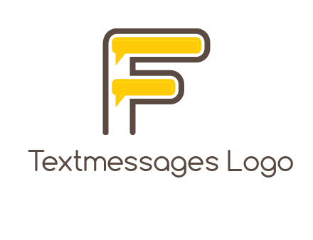 letter f incorporated with speech bubbles logo