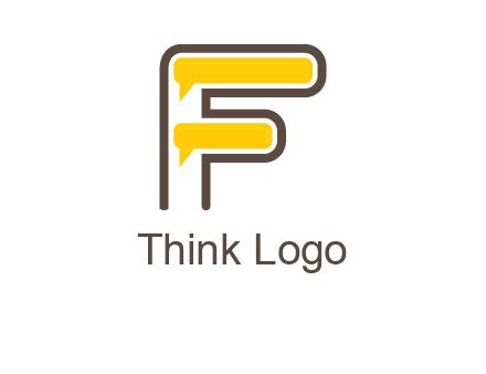 letter f incorporated with speech bubbles logo
