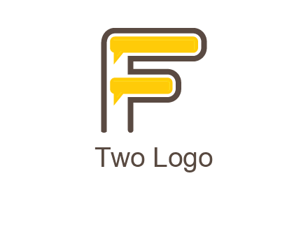 letter f incorporated with speech bubbles logo