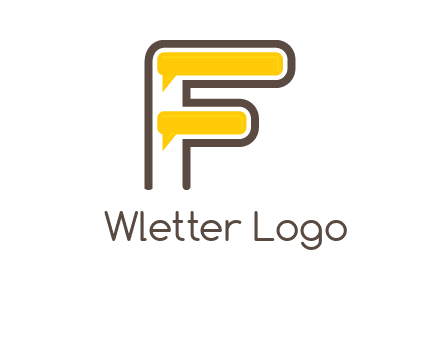 letter f incorporated with speech bubbles logo