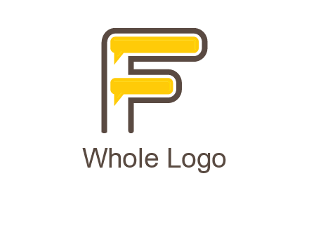 letter f incorporated with speech bubbles logo