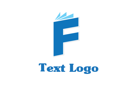 letter f incorporated with book logo