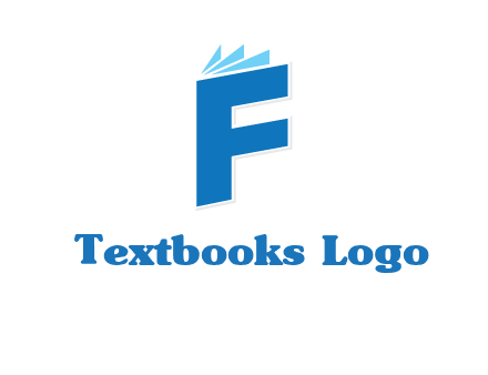 letter f incorporated with book logo