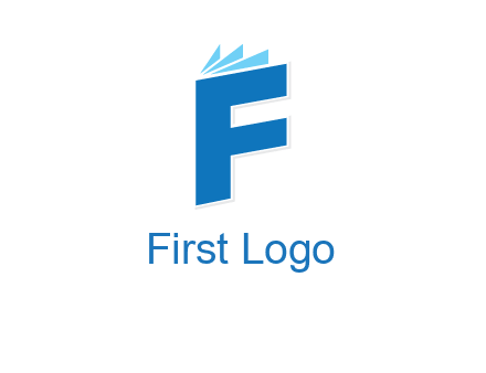 letter f incorporated with book logo