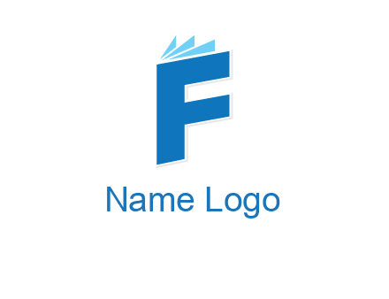 letter f incorporated with book logo