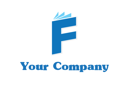 letter f incorporated with book logo