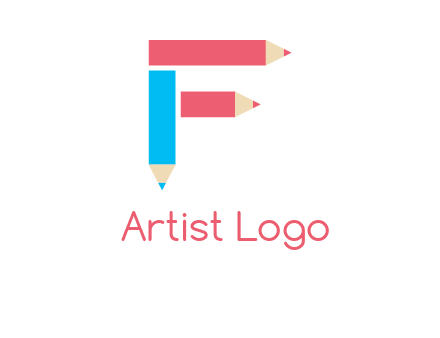 Pencils forming letter f logo
