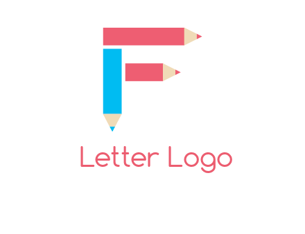Pencils forming letter f logo