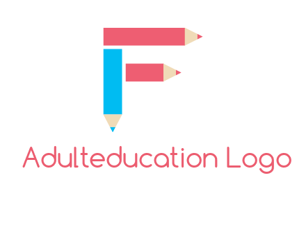 Pencils forming letter f logo
