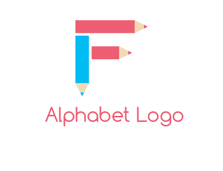 Pencils forming letter f logo