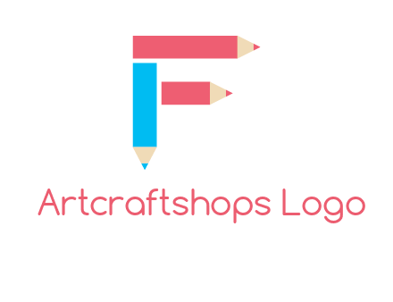 Pencils forming letter f logo