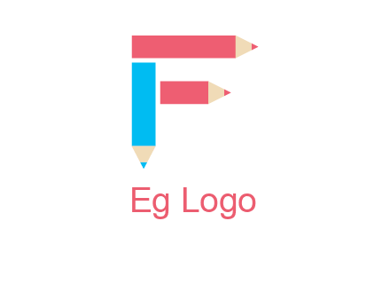 Pencils forming letter f logo