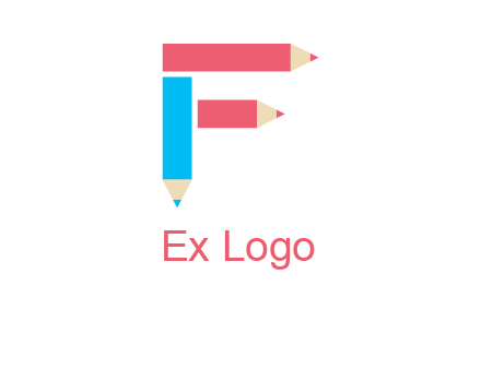 Pencils forming letter f logo