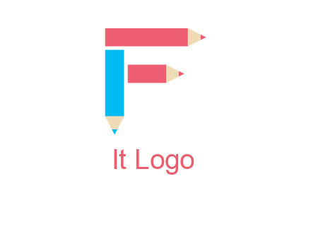 Pencils forming letter f logo