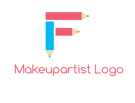 Pencils forming letter f logo