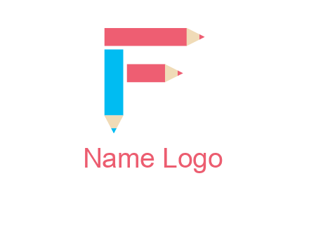 Pencils forming letter f logo