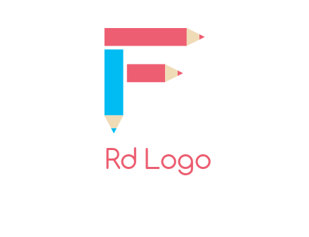 Pencils forming letter f logo
