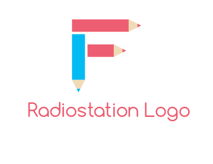Pencils forming letter f logo