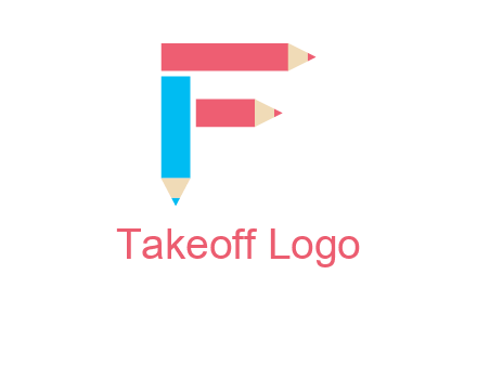 Pencils forming letter f logo