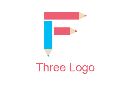 Pencils forming letter f logo
