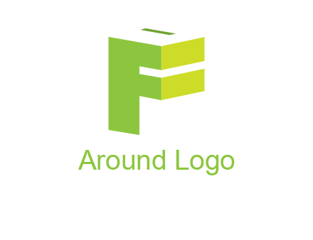 abstract 3D block letter F