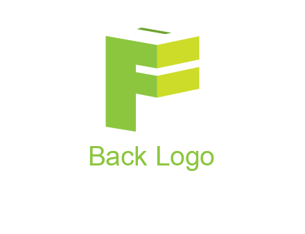 abstract 3D block letter F