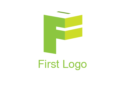 abstract 3D block letter F