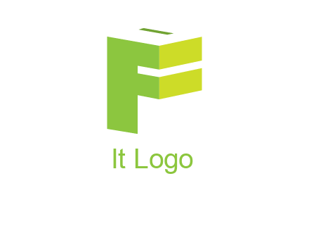 abstract 3D block letter F