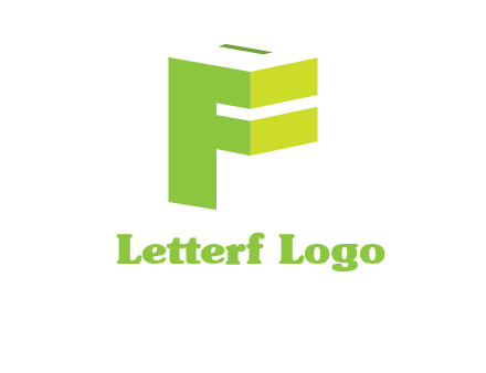 abstract 3D block letter F