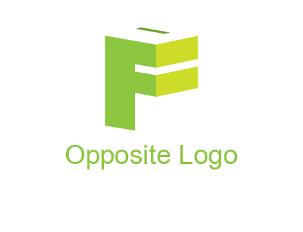 abstract 3D block letter F