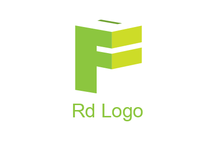 abstract 3D block letter F