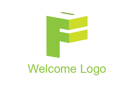 abstract 3D block letter F
