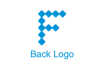 technology squares forming letter f logo