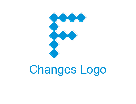 technology squares forming letter f logo