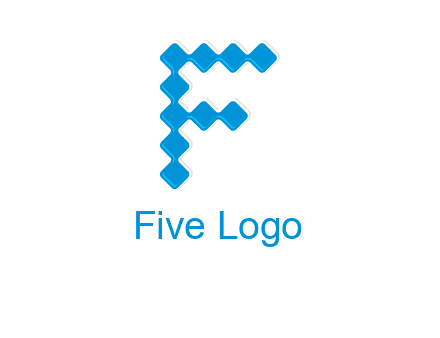 technology squares forming letter f logo