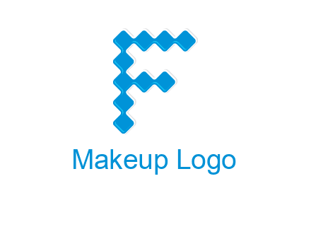 technology squares forming letter f logo