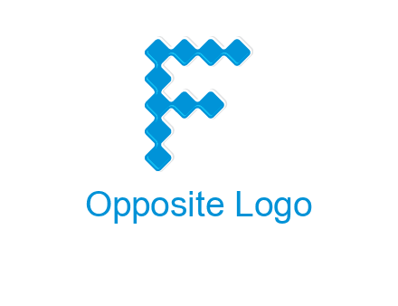 technology squares forming letter f logo