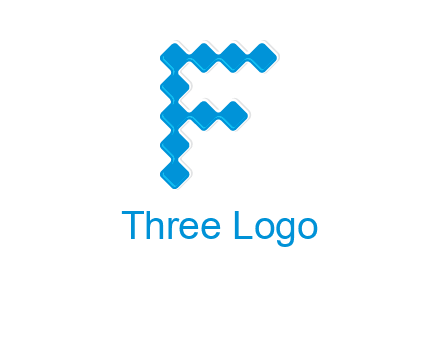 technology squares forming letter f logo