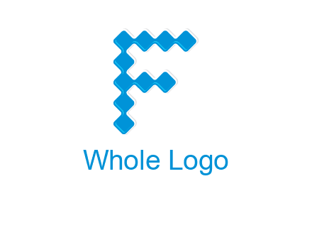 technology squares forming letter f logo