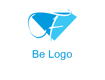 letter f placed in front of a diamond shape logo