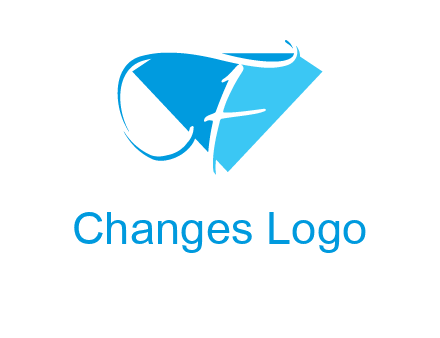 letter f placed in front of a diamond shape logo