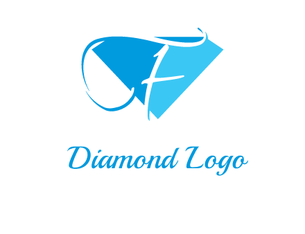 letter f placed in front of a diamond shape logo
