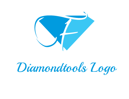 letter f placed in front of a diamond shape logo