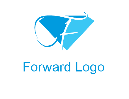 letter f placed in front of a diamond shape logo
