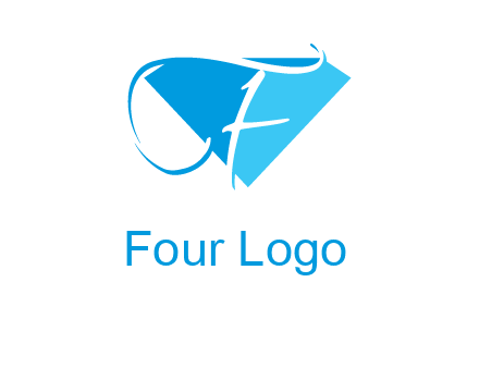 letter f placed in front of a diamond shape logo