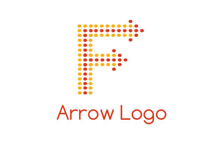dots forming letter f with arrows logo